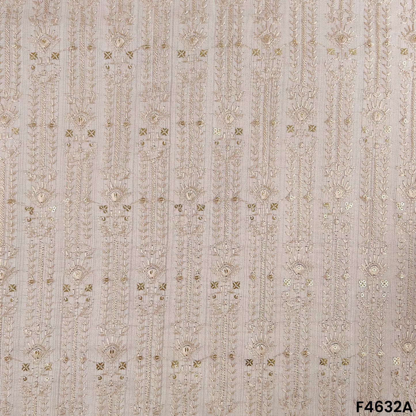 Thread Sequins Embroidered Cotton Silk- F4632