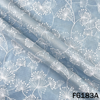 Thread Embroidered Kota Cotton Fabric - F6183