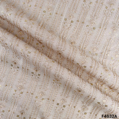 Thread Sequins Embroidered Cotton Silk- F4632