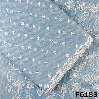 Thread Embroidered Kota Cotton Fabric - F6183