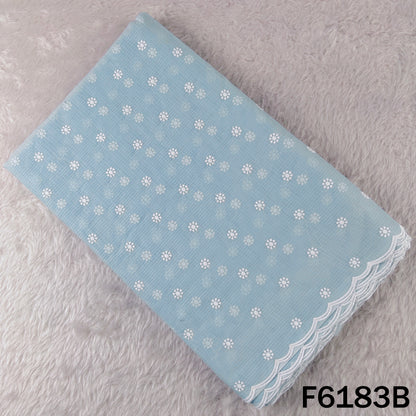 Thread Embroidered Kota Cotton Fabric - F6183