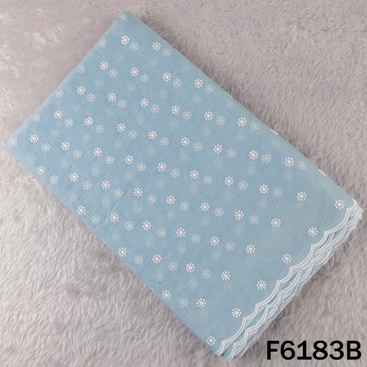 Thread Embroidered Kota Cotton Fabric - F6183