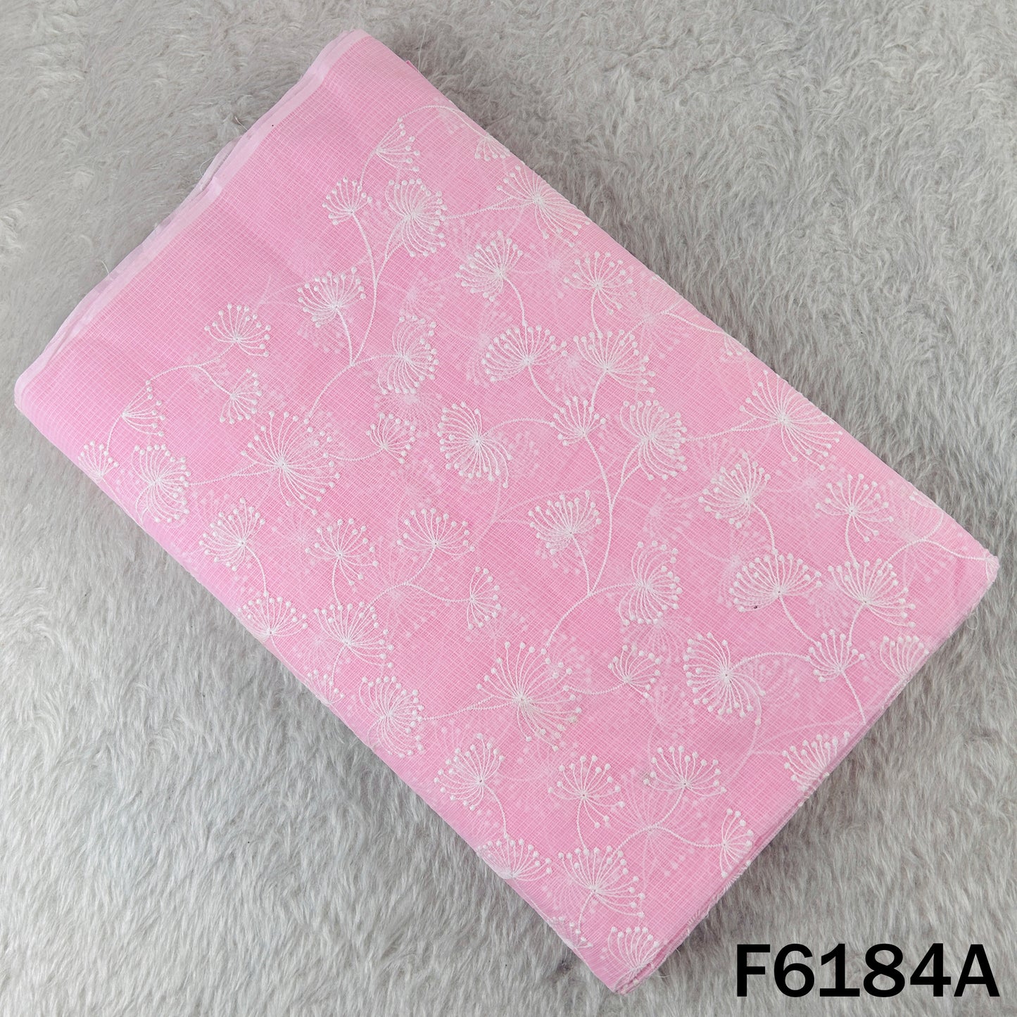 Thread Embroidered Kota Cotton Fabric - F6184