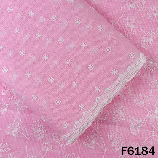Thread Embroidered Kota Cotton Fabric - F6184