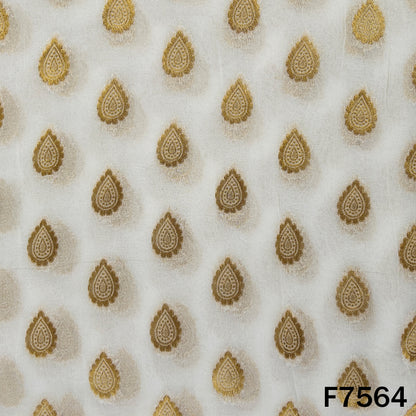 Dyeable Zari Work Georgette Fabric - F7564
