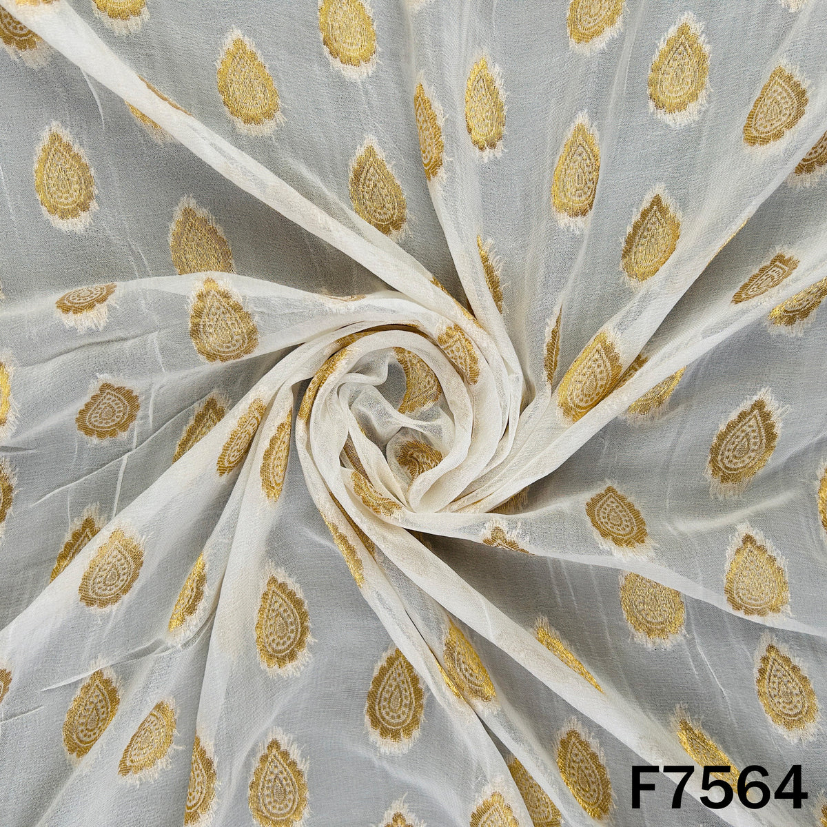 Dyeable Zari Work Georgette Fabric - F7564
