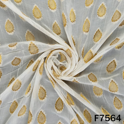 Dyeable Zari Work Georgette Fabric - F7564