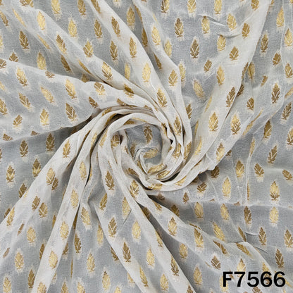 Dyeable Zari Work Georgette Fabric - F7566