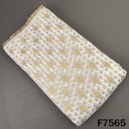 Dyeable Zari Work Georgette Fabric - F7565