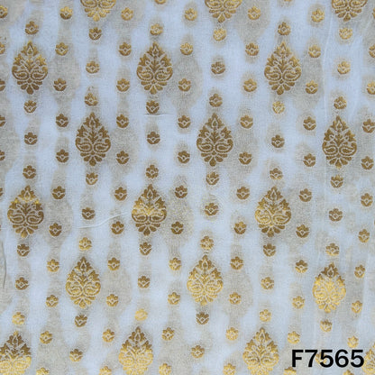 Dyeable Zari Work Georgette Fabric - F7565