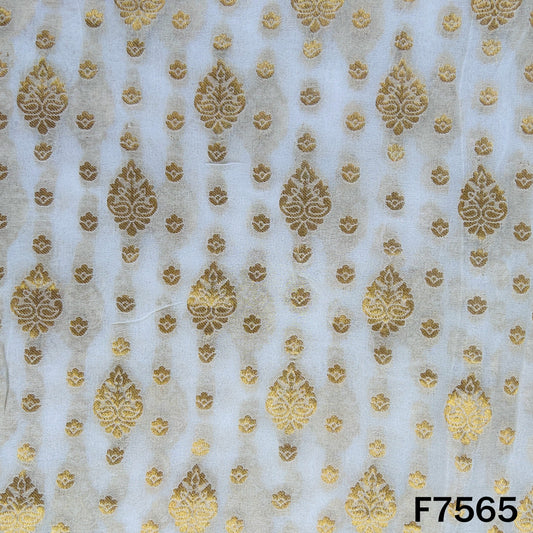 Dyeable Zari Work Georgette Fabric - F7565