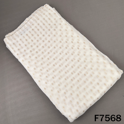 Dyeable Zari Work Jute Silk Fabric - F7568