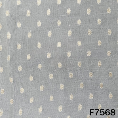 Dyeable Zari Work Jute Silk Fabric - F7568