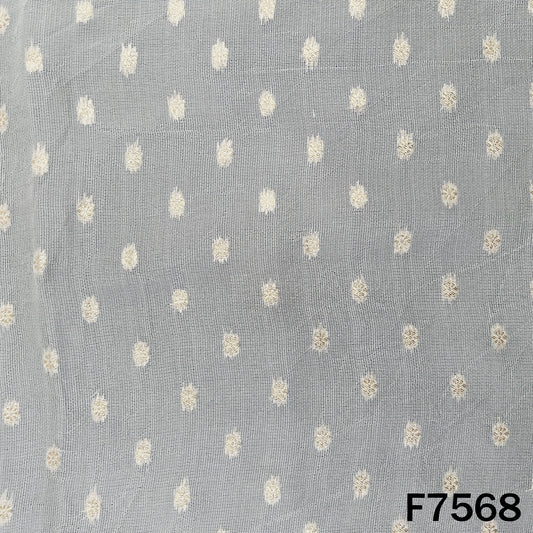 Dyeable Zari Work Jute Silk Fabric - F7568