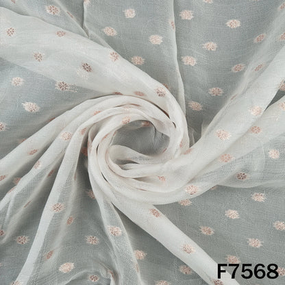 Dyeable Zari Work Jute Silk Fabric - F7568