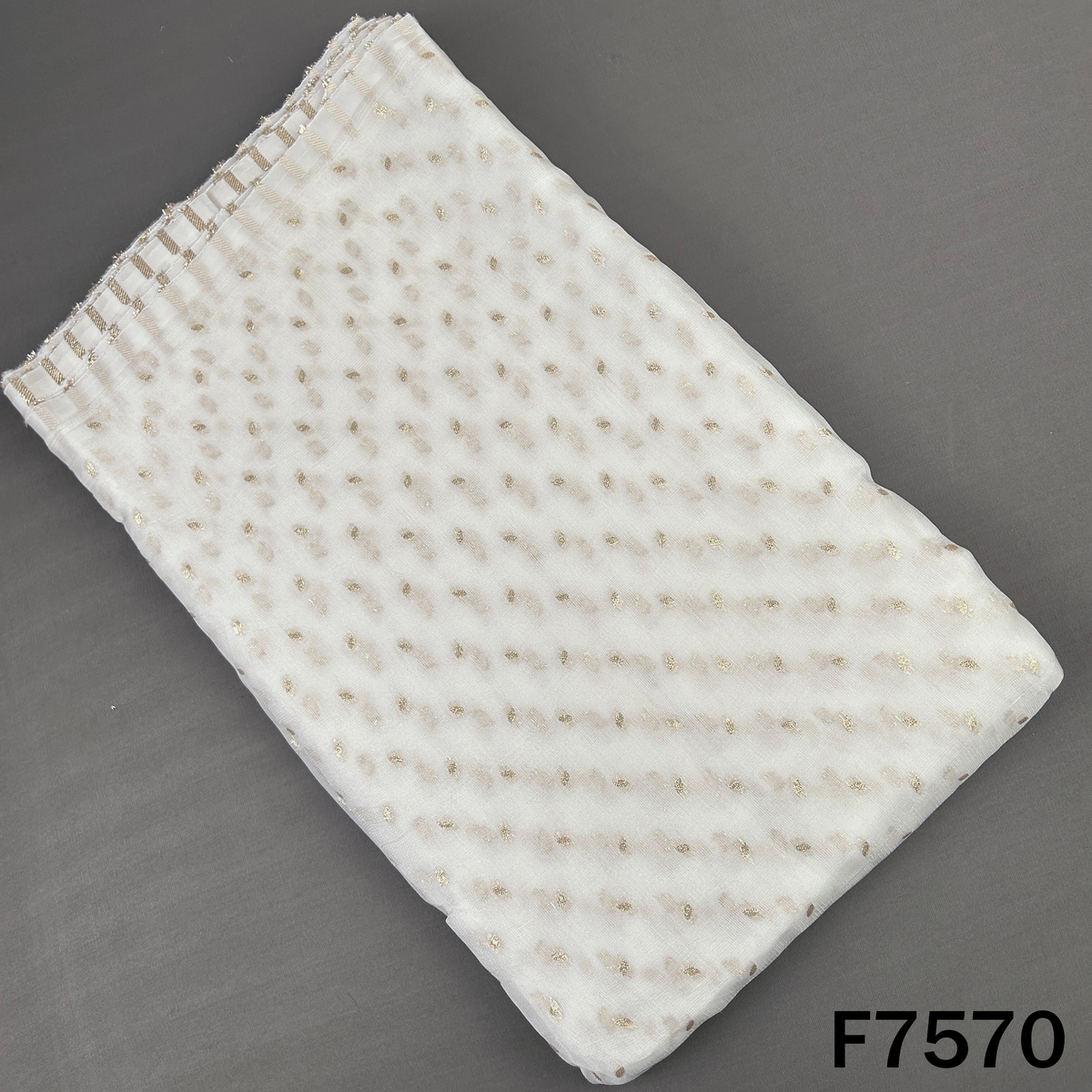 Dyeable Zari Work Jute Silk Fabric - F7570