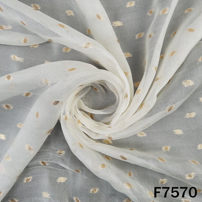 Dyeable Zari Work Jute Silk Fabric - F7570