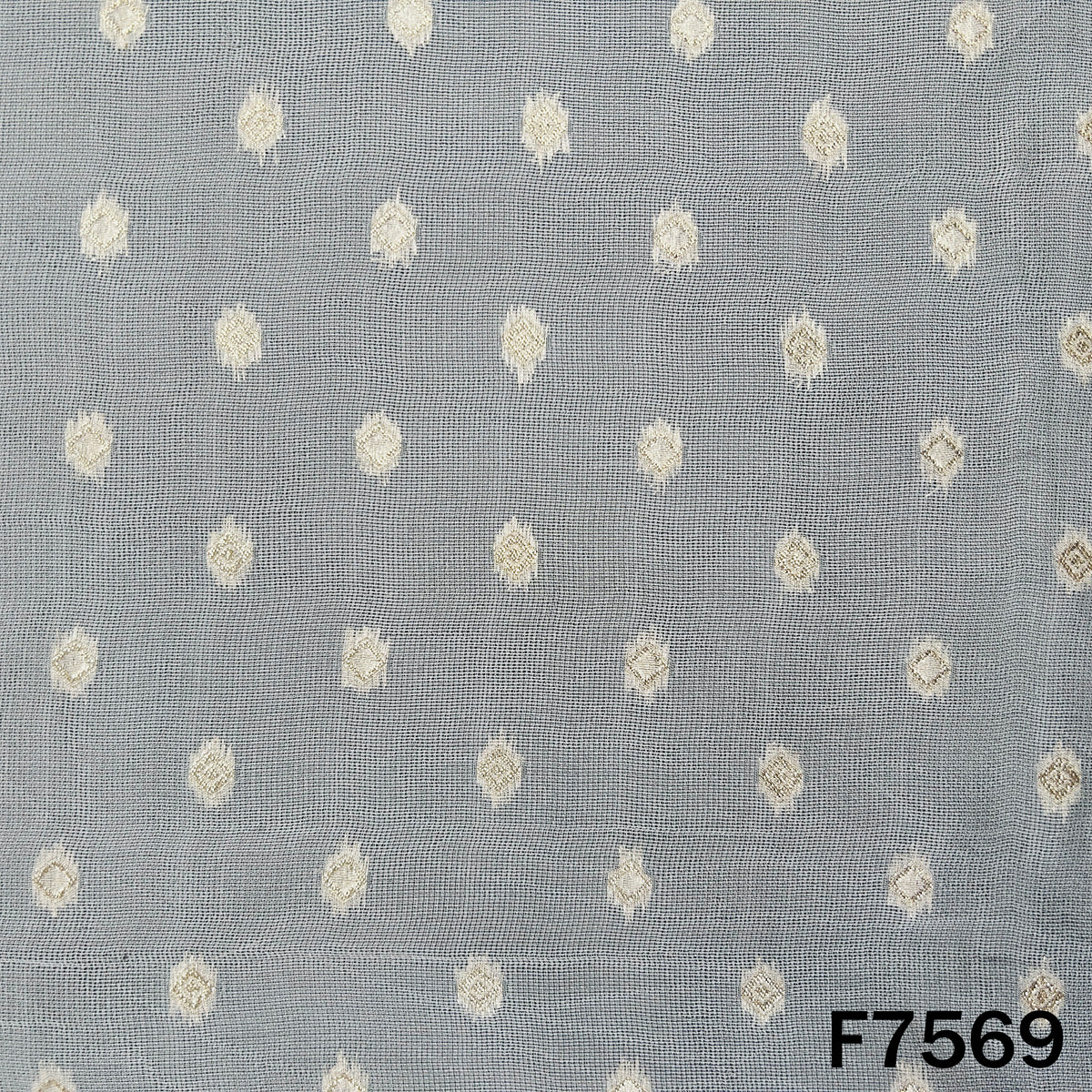 Dyeable Zari Work Jute Silk Fabric - F7569