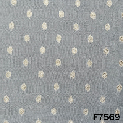 Dyeable Zari Work Jute Silk Fabric - F7569