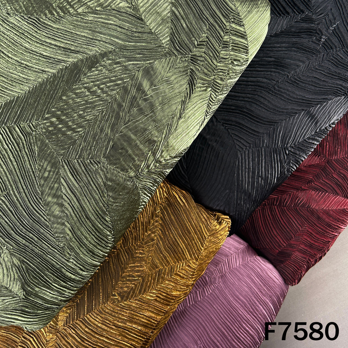 Pleated Shimmer Organza Fabric - F7580