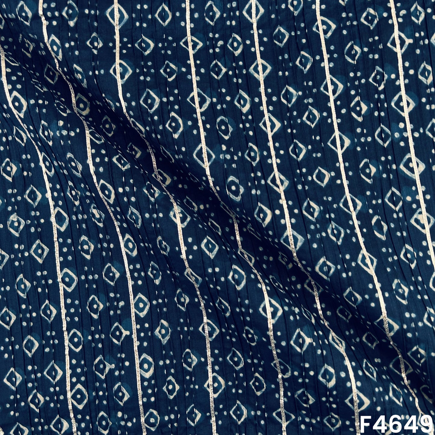 Printed Pintex Gotta Patti Cotton Fabric- F4649