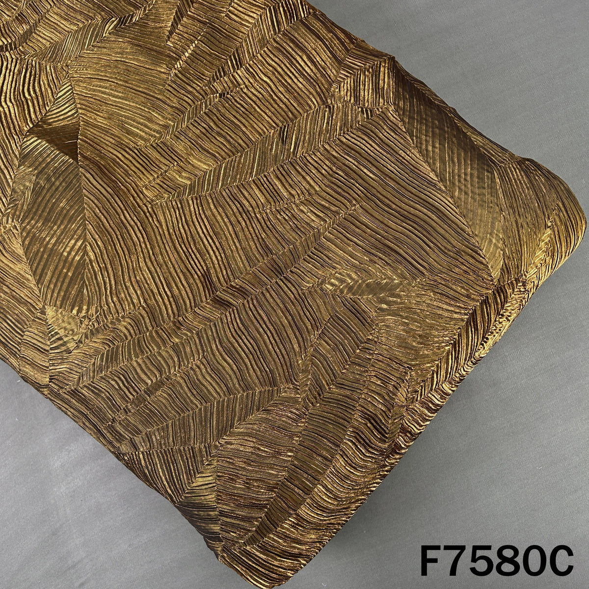 Pleated Shimmer Organza Fabric - F7580