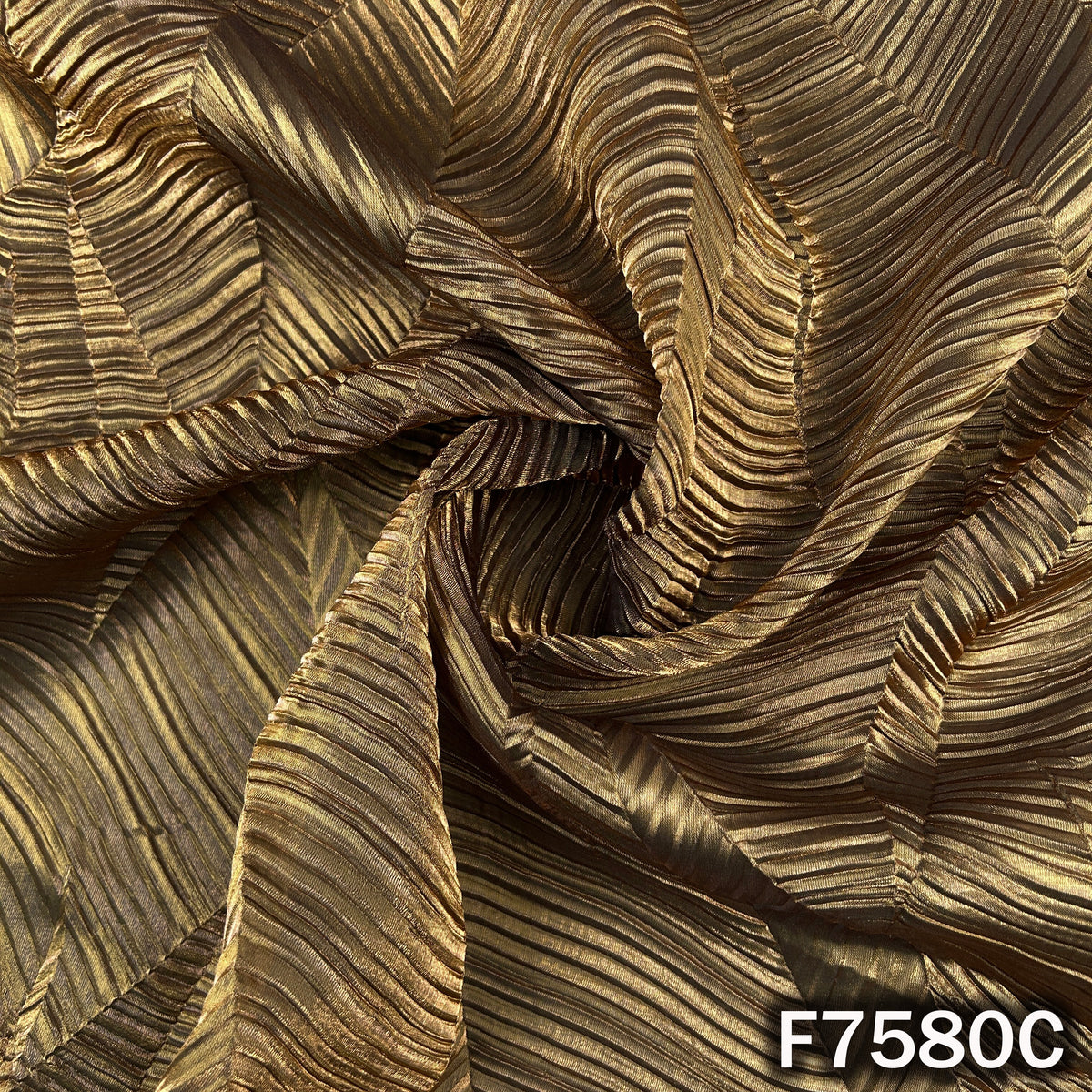 Pleated Shimmer Organza Fabric - F7580