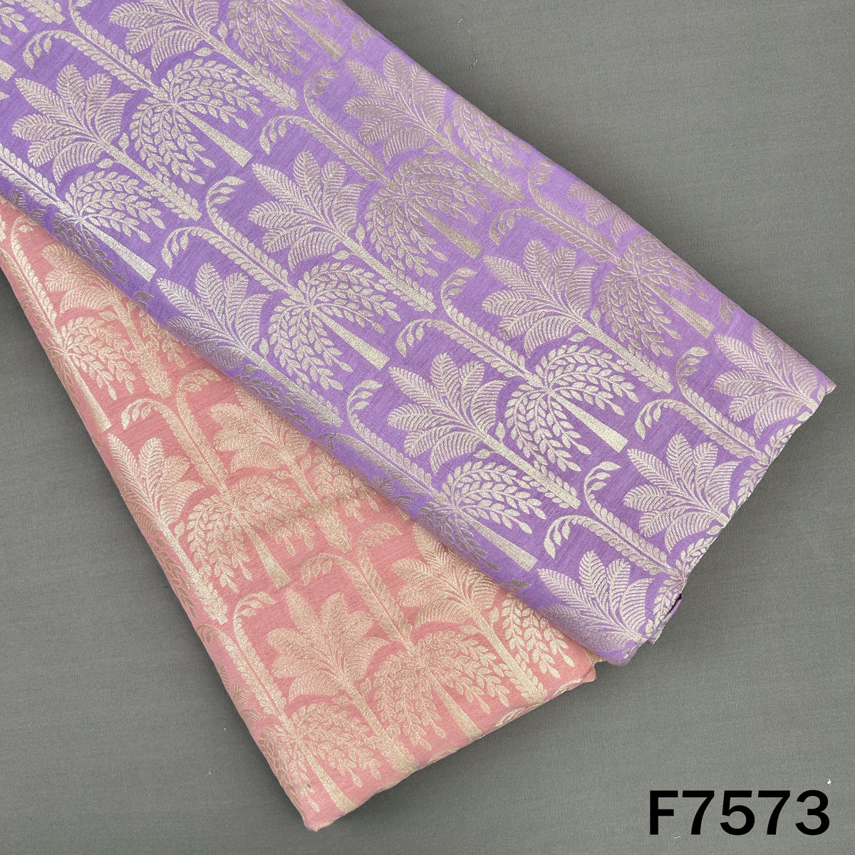 Zari Work Pure Monga Silk Fabric - F7573