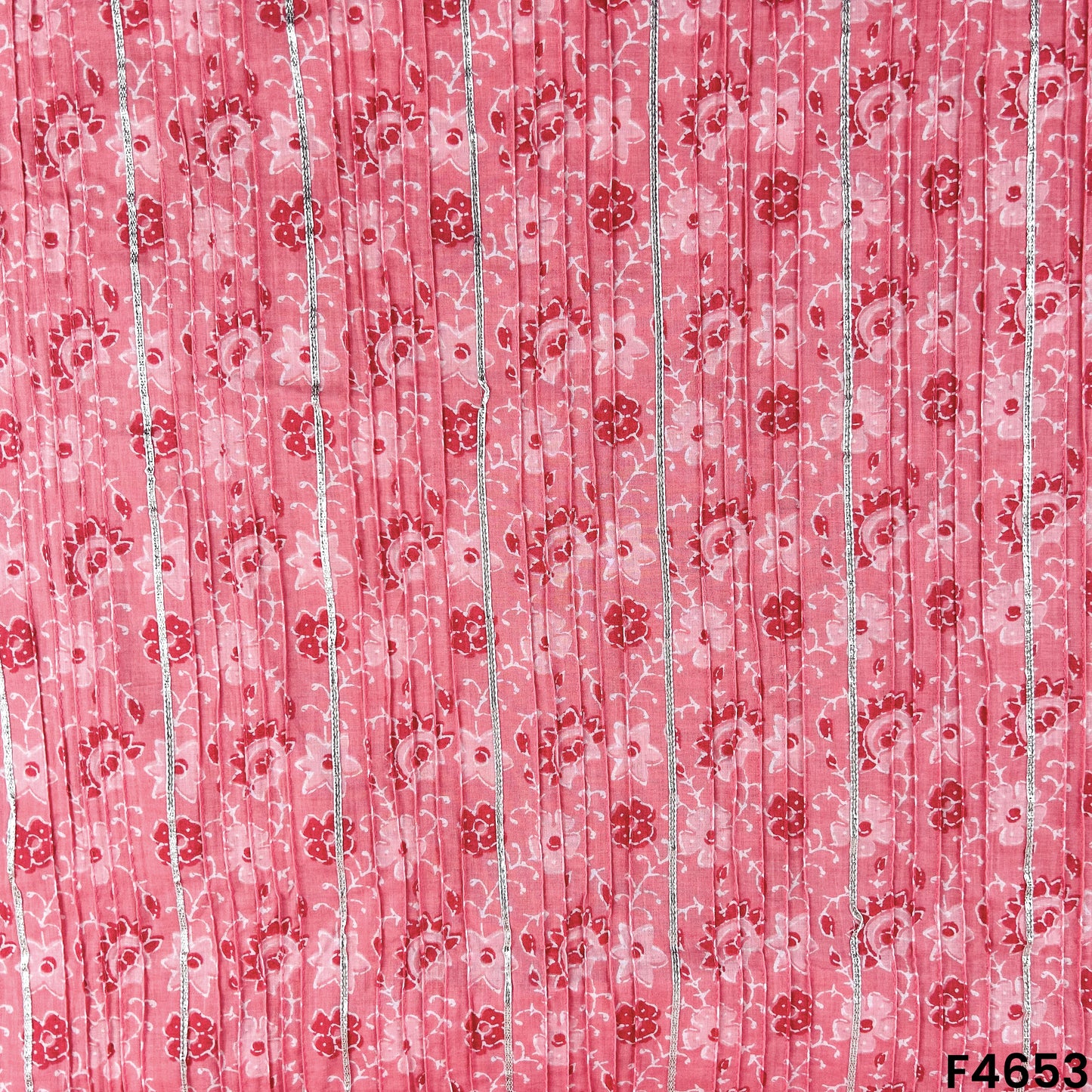 Printed Pintex Gota Patti Cotton Fabric- F4653