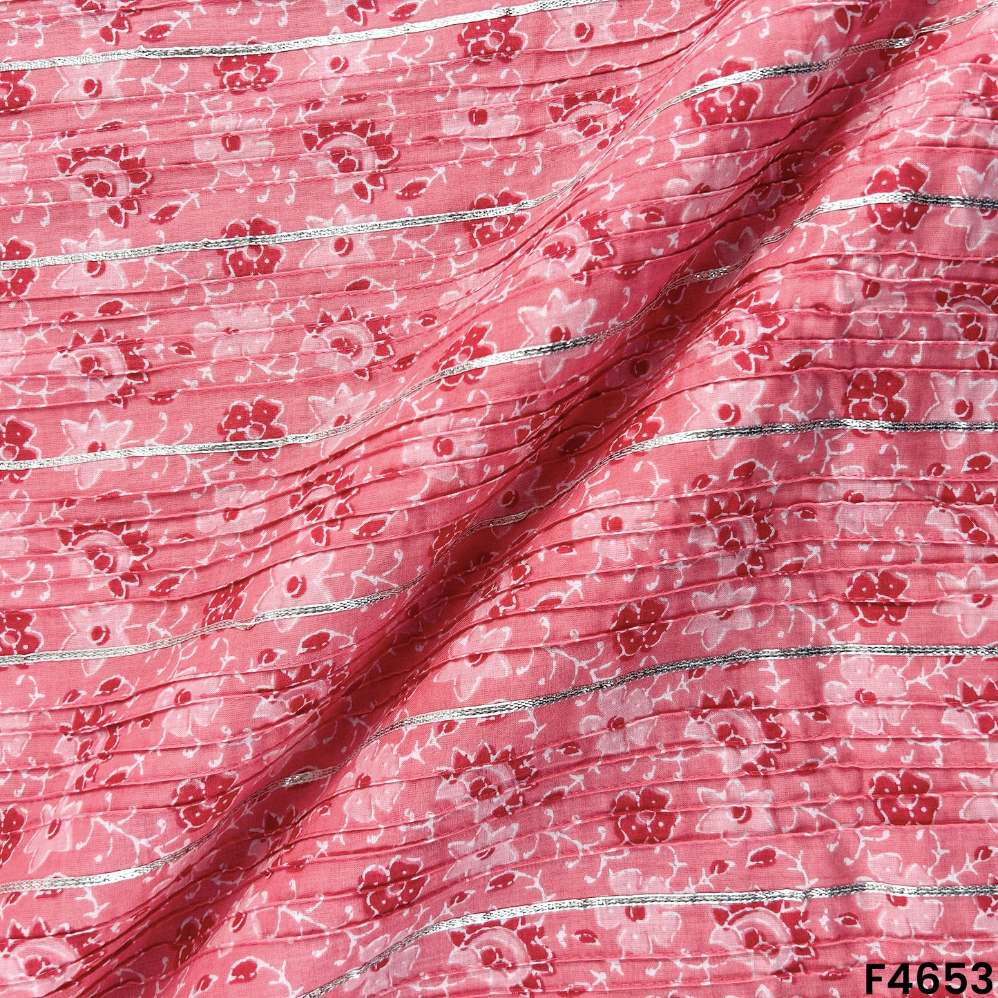 Printed Pintex Gota Patti Cotton Fabric- F4653