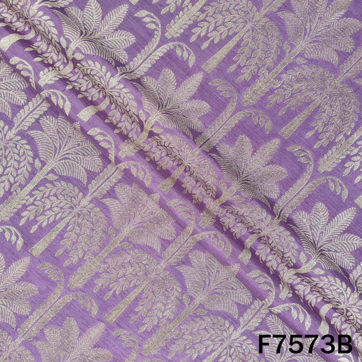 Zari Work Pure Monga Silk Fabric - F7573