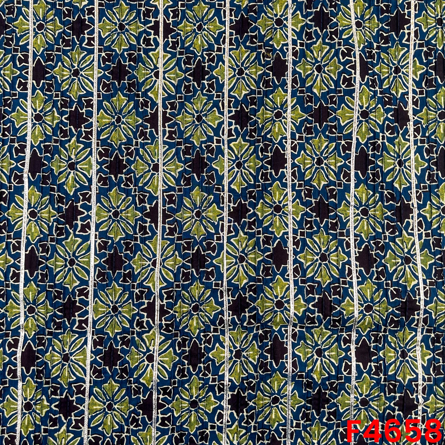 Printed Pintex Gota Patti Cotton Fabric- F4658