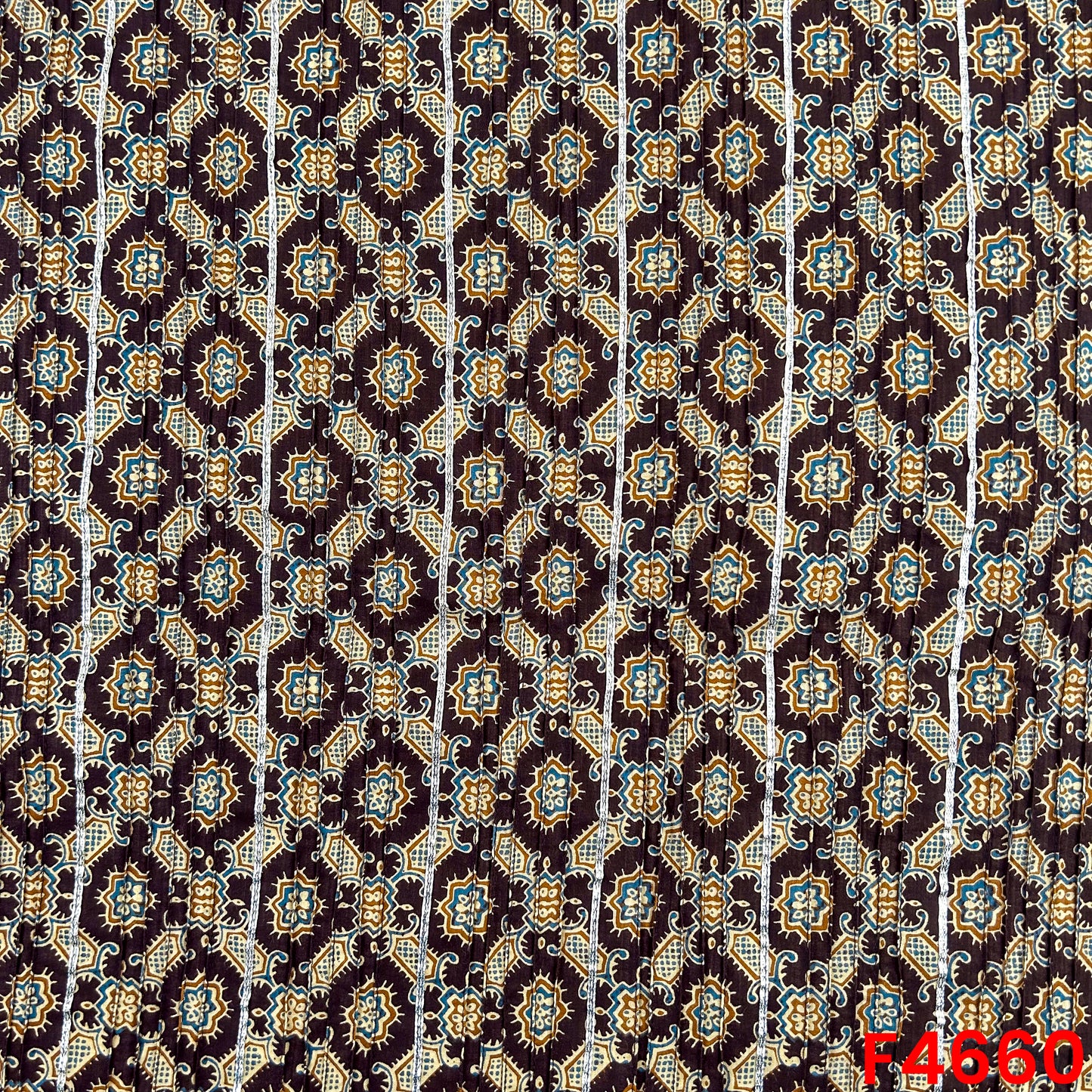 Printed Pintex Gota Patti Cotton Fabric- F4660