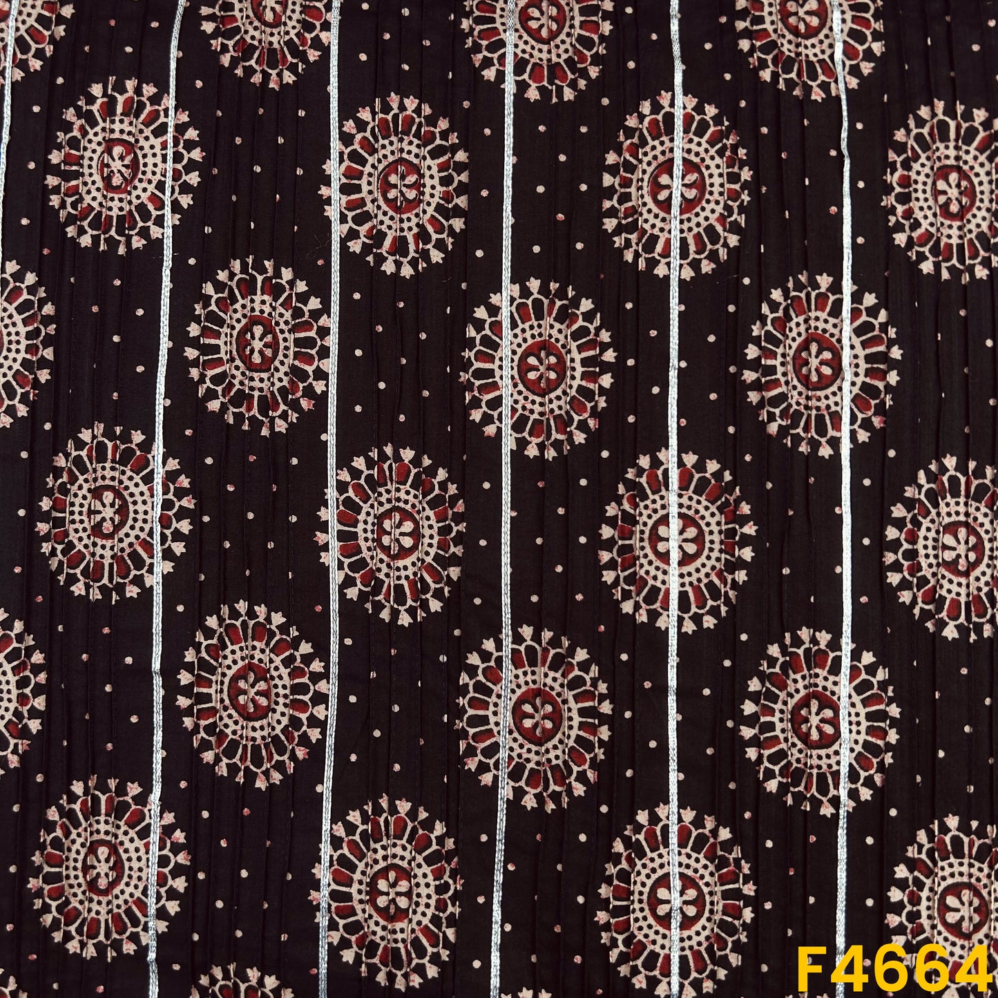 Printed Pintex Gota Patti Cotton Fabric- F4664