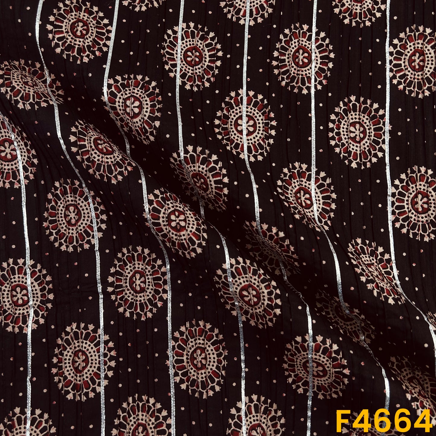 Printed Pintex Gota Patti Cotton Fabric- F4664
