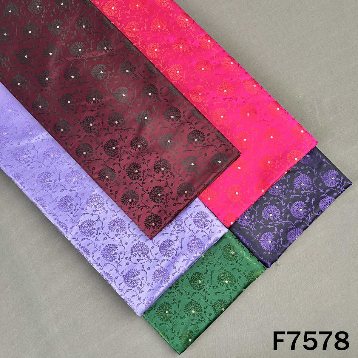Self Jaquard Brocade Silk Fabric - F7578