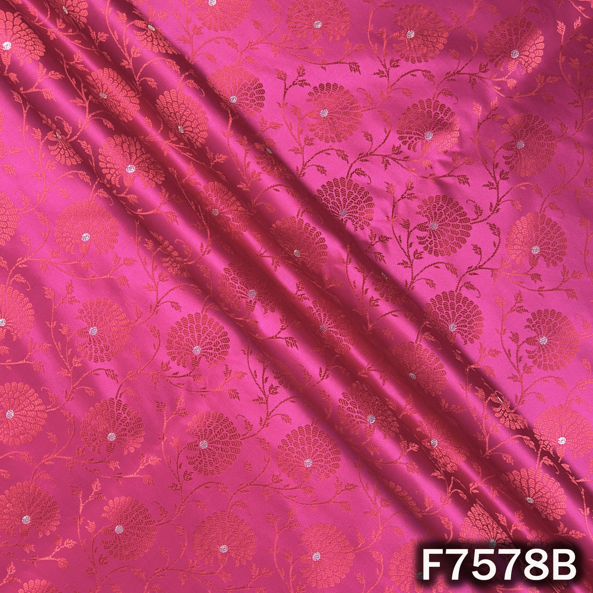 Self Jaquard Brocade Silk Fabric - F7578