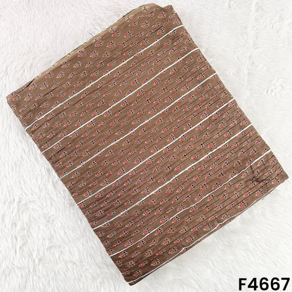 Printed Pintex Gota Patti Cotton Fabric- F4667