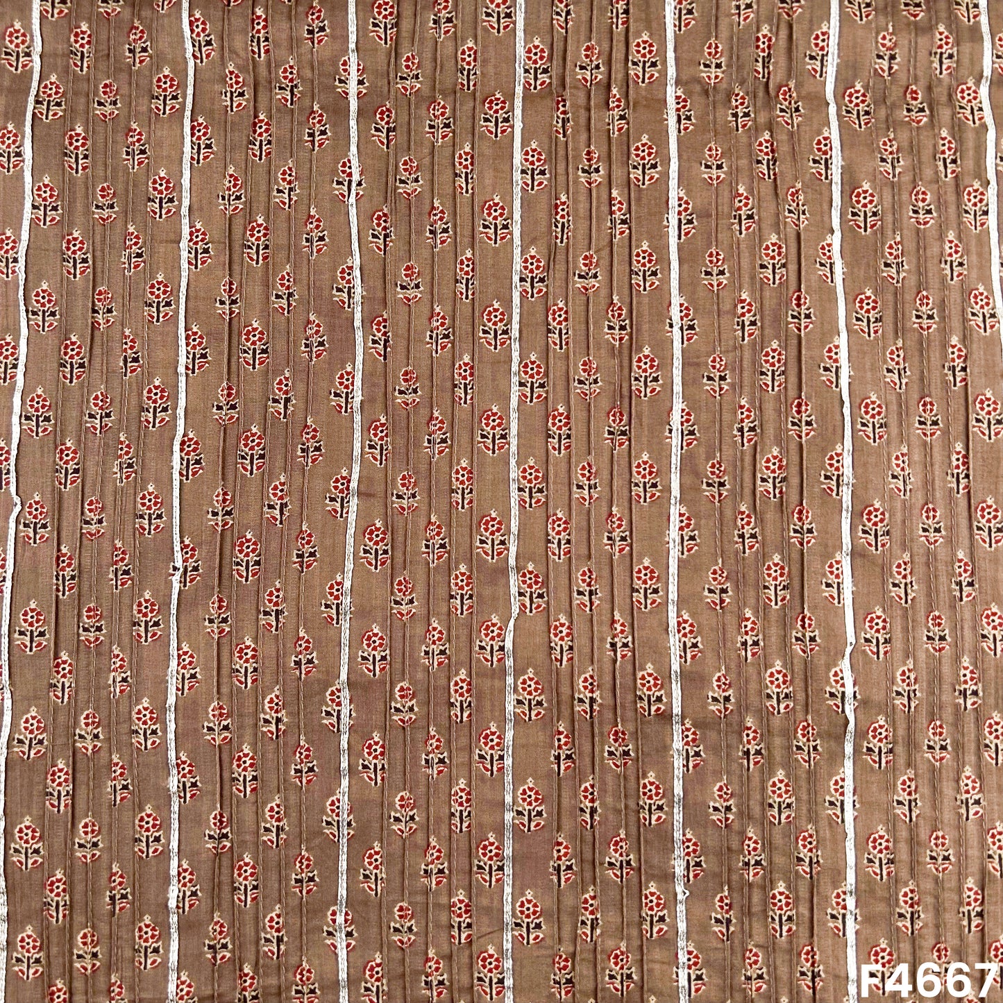 Printed Pintex Gota Patti Cotton Fabric- F4667