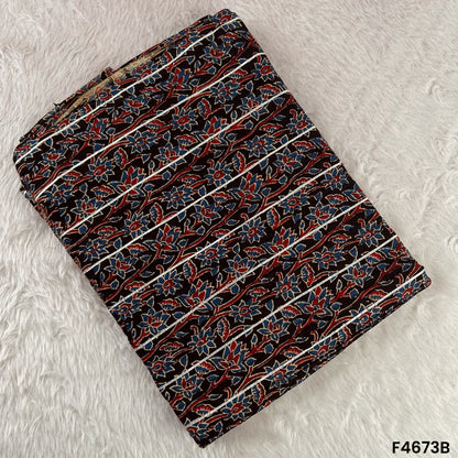 Printed Pintex Gota Patti Cotton Fabric- F4673