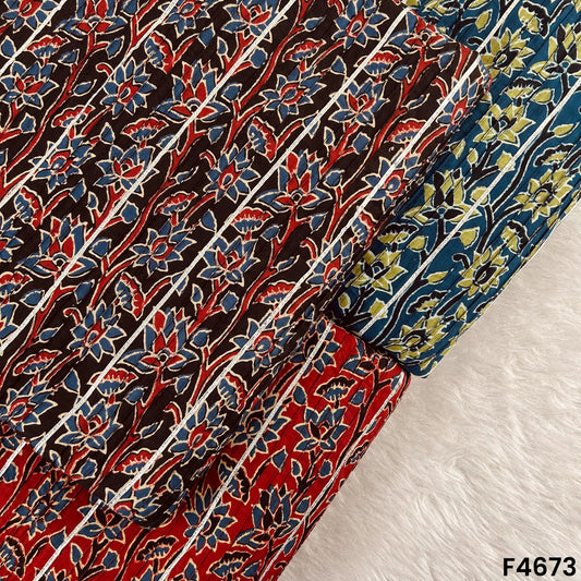 Printed Pintex Gota Patti Cotton Fabric- F4673