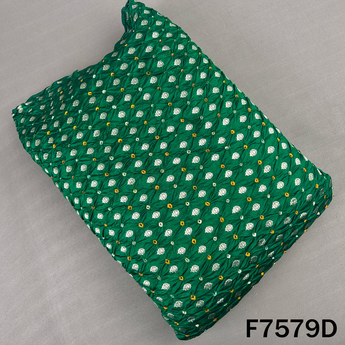 Zari Work Pure Bandhani Silk Fabric - F7579