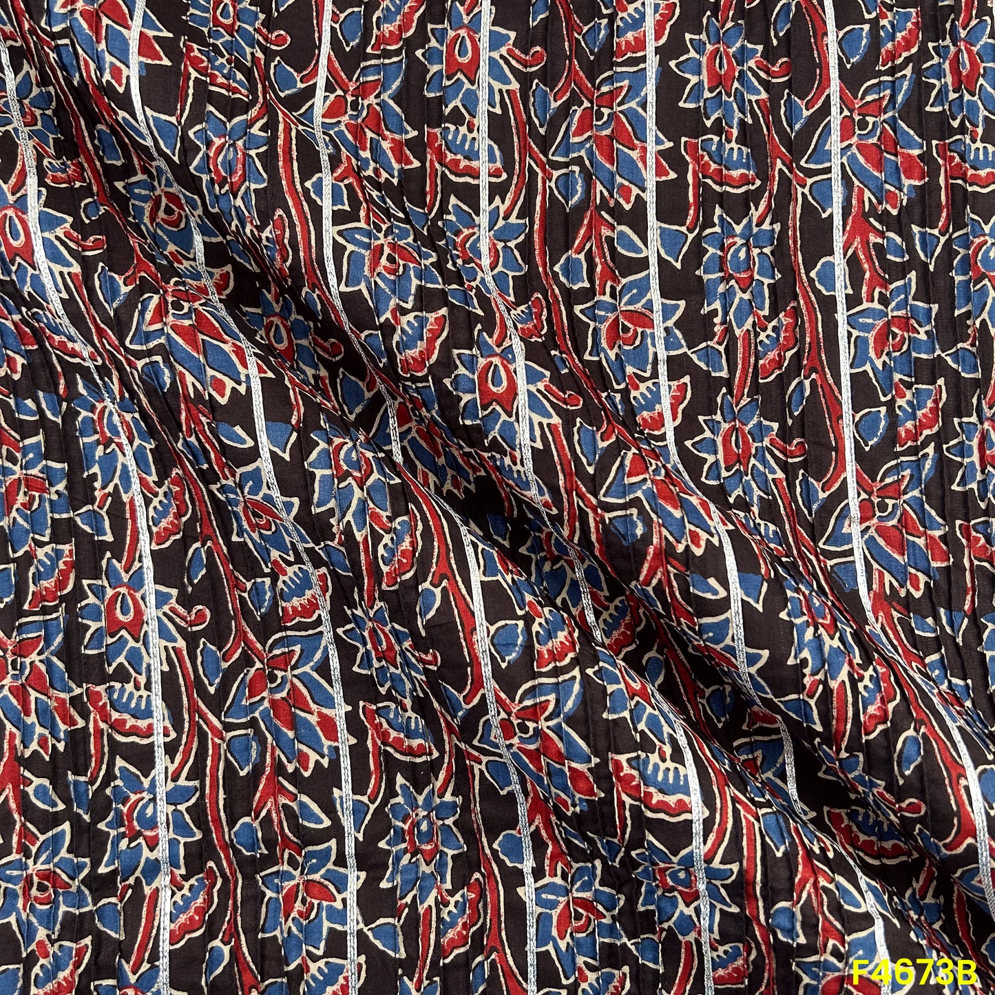 Printed Pintex Gota Patti Cotton Fabric- F4673