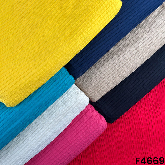Plain Pintex Cotton Fabric- F4669