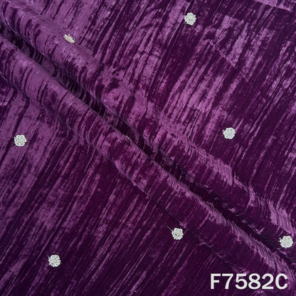 Cut Dana Sequins Work Crushed Velvet Fabric - F7582