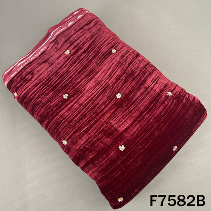 Cut Dana Sequins Work Crushed Velvet Fabric - F7582