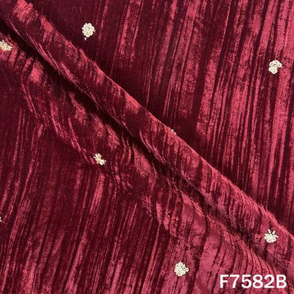 Cut Dana Sequins Work Crushed Velvet Fabric - F7582