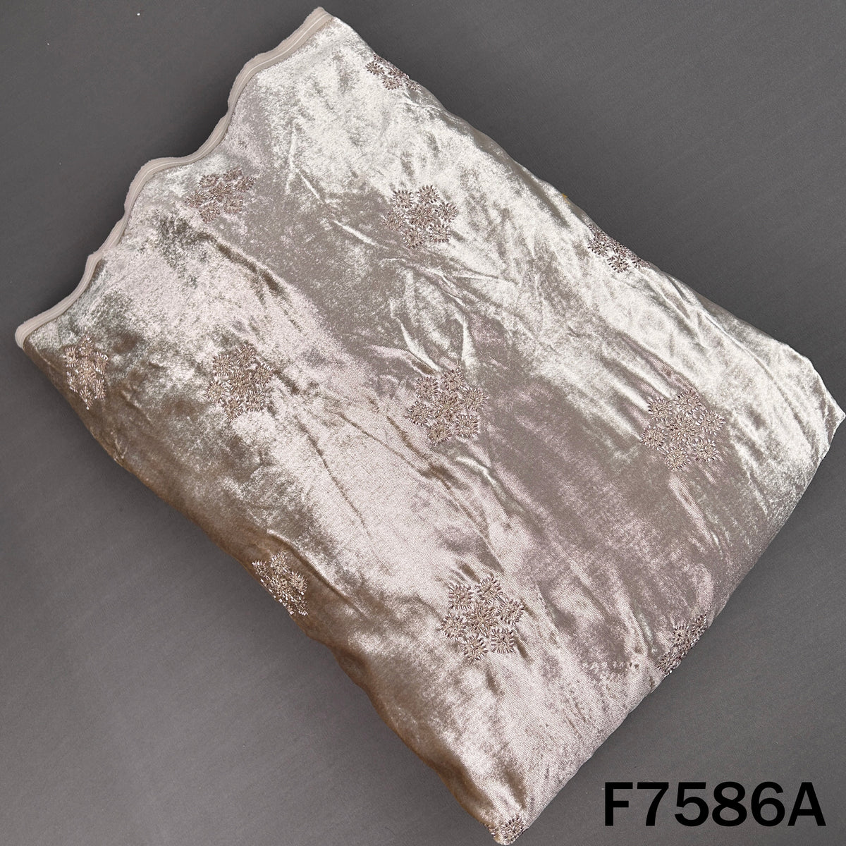 Cut Dana Zari Work Velvet Fabric - F7586
