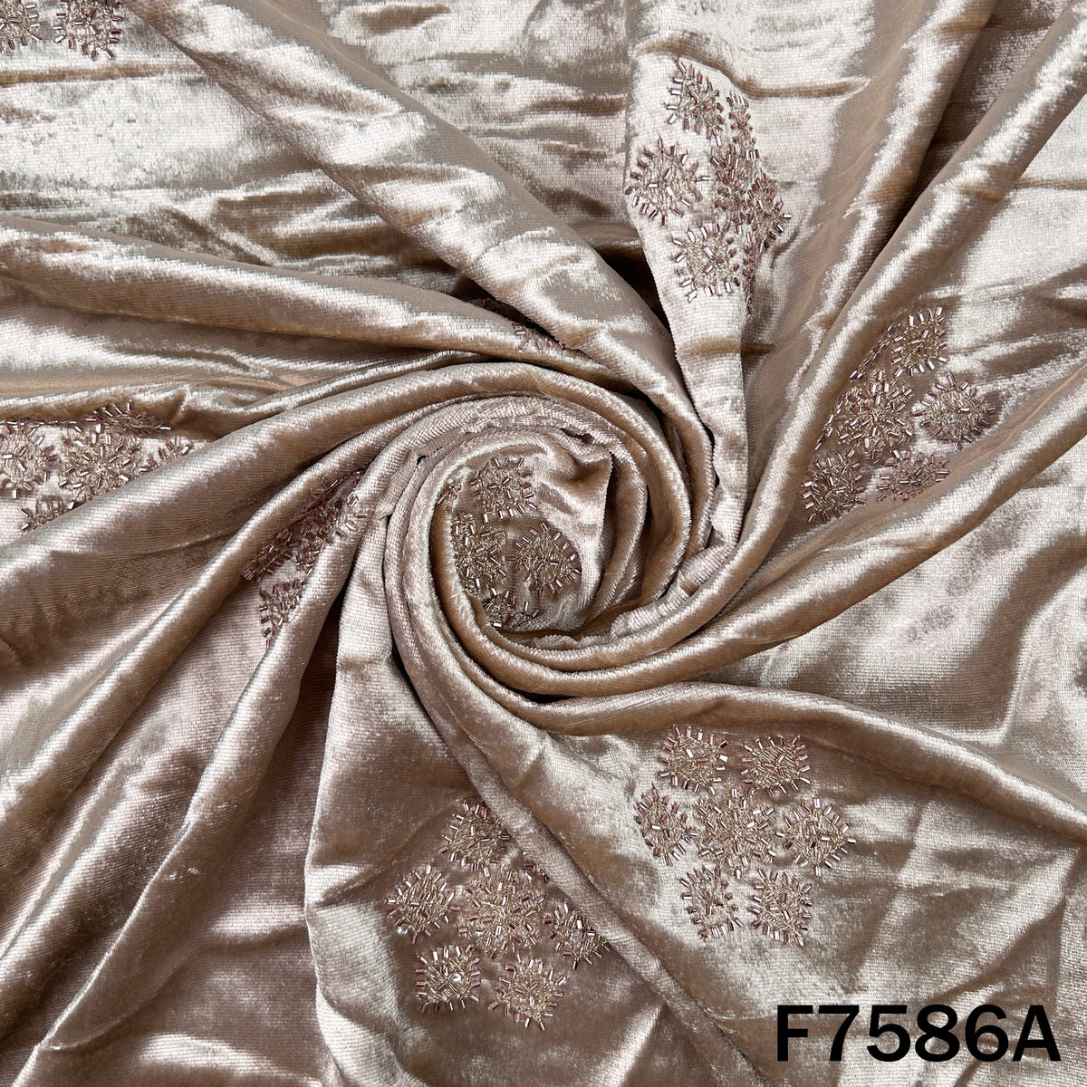 Cut Dana Zari Work Velvet Fabric - F7586