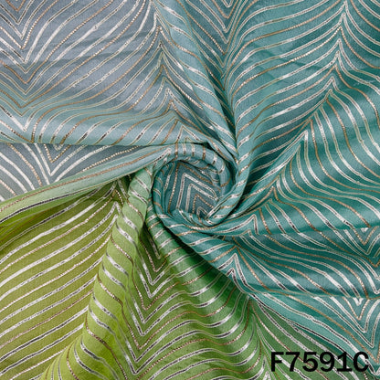 Ombre Shade Gota Patti Chinnon Chiffon Fabric - F7591